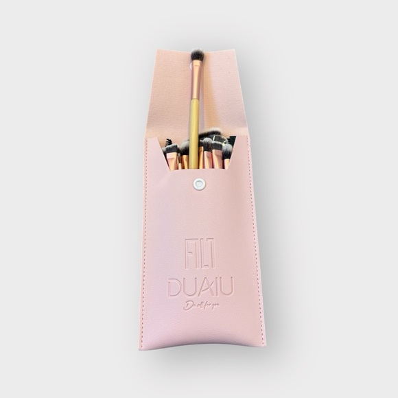 DUAIU Eyeshadow Brush Set 16Pcs Bamboo Eye Makeup Brushes w/ Bag - NEW - Picture 5 of 7